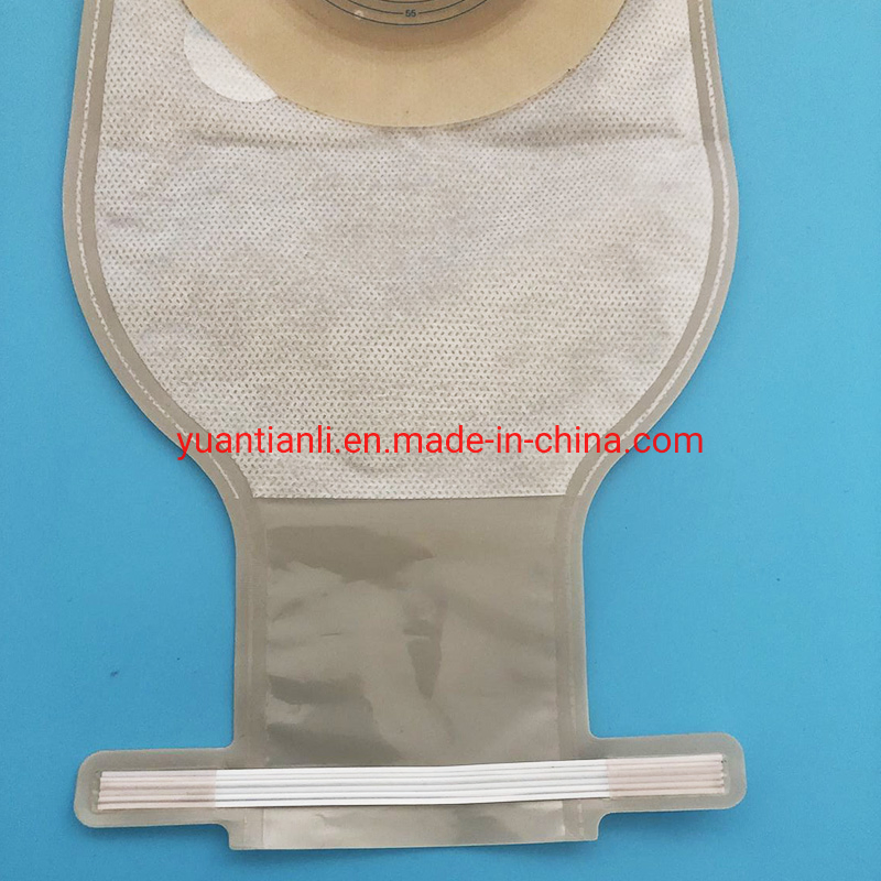 Ostomy Back Window One Piece Drainable Urinie for Ileostomy Stoma Care Cut-to-Fit Carbon with Closure Non-Woven Colostomy Bag