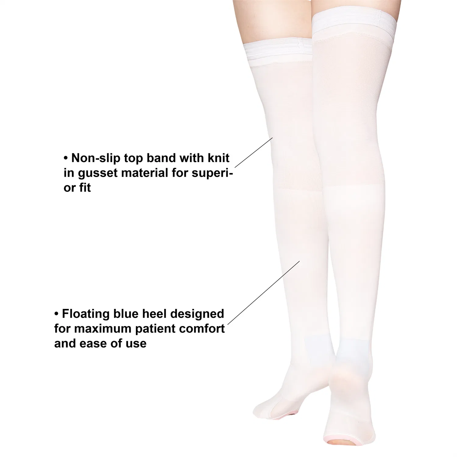 Medical Rehabilitation Therapy Compression Varicose Veins Stockings Open Toe Thigh High Anti-Embolism Stocking