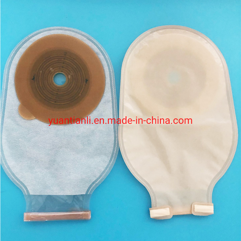 Ostomy Back Window One Piece Drainable Urinie for Ileostomy Stoma Care Cut-to-Fit Carbon with Closure Non-Woven Colostomy Bag