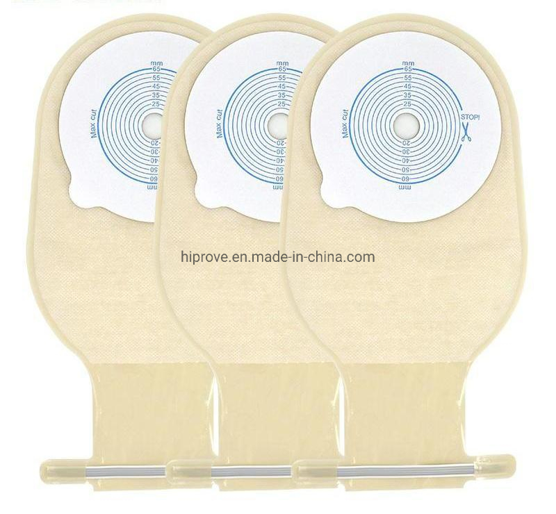 Disposable Medical Open Non Woven Hydrocolloid Barrier Pouch Piece Closed Colostomy Care Sterilized 60mm 65mm Medical Ostomy Bag with Hook and Loop Closure