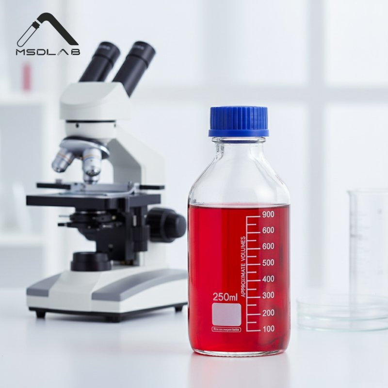 Laboratory Borosilicate 3.3 Glass Media Bottle Glass Reagent Bottle with Gl45 Screw-Neck Bottle