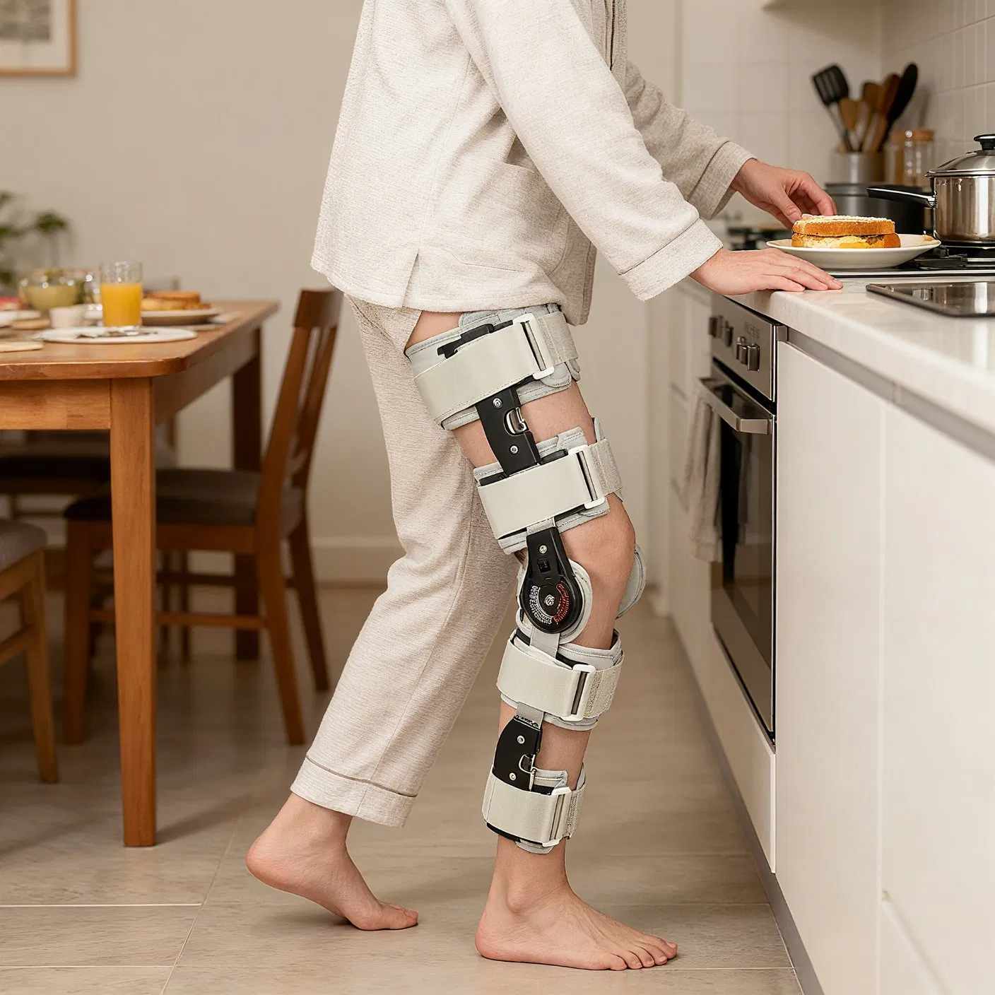 OEM/ODM Dorrella Adjustable Orthopedic Medical Knee Brace with Side Stabilizers for Acl