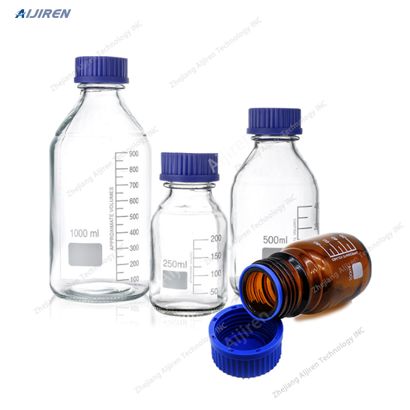 Sample Customization Lab Graduated Borosilicate Glass Chemical Reagent Media Bottle with Screw Cap