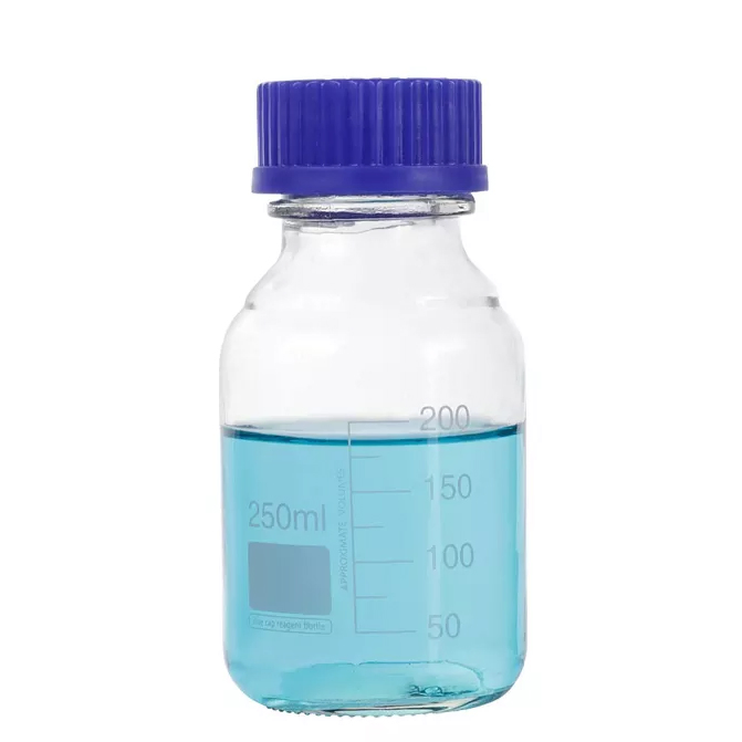 Laboratory Graduated Blue Screw Cap 100ml 250ml 500ml 1000ml Media Borosilicate Glass Reagent Bottle