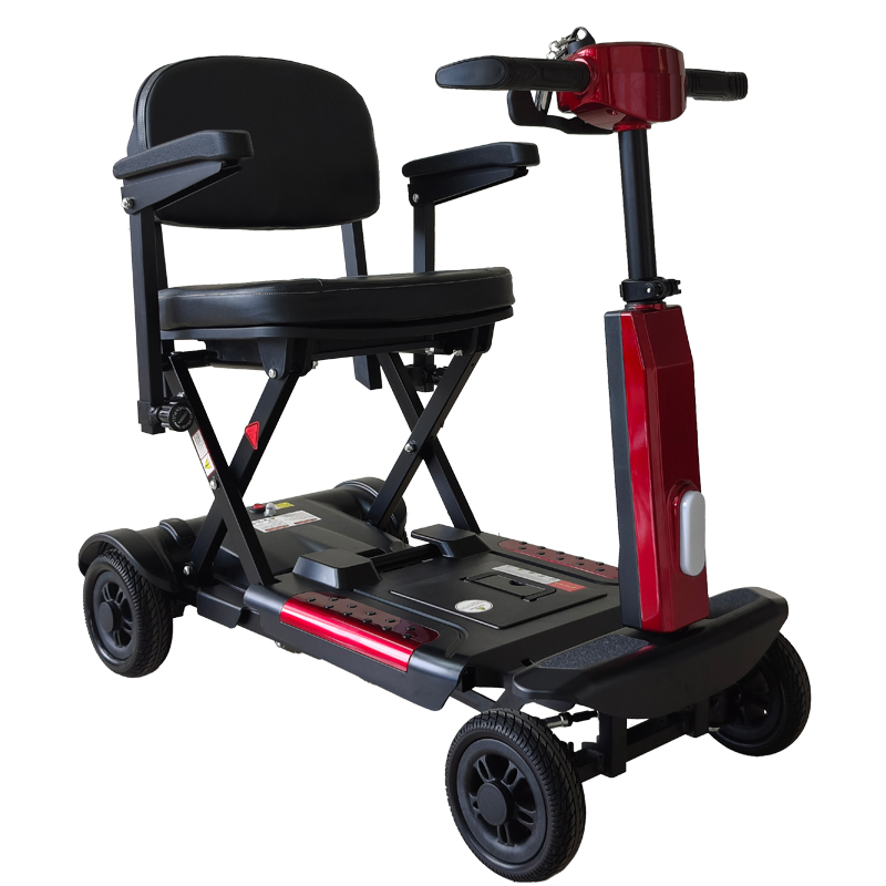 Aluminium Lightweight 4 Wheel Remote Control Automatic Folding Handicapped Mobility Scooter