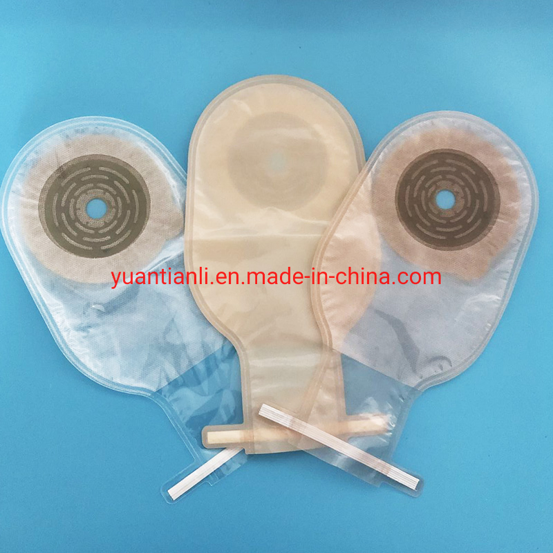 Ostomy Back Window One Piece Drainable Urinie for Ileostomy Stoma Care Cut-to-Fit Carbon with Closure Non-Woven Colostomy Bag