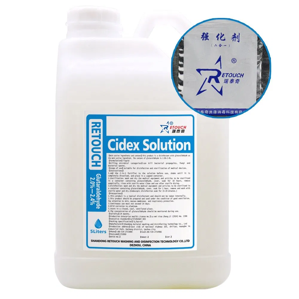 Medical Grade 2% Glutaraldehyde Disinfectant, Kill Bacteria, with Catalyst, 2% Cidex Disinfectant Made in China