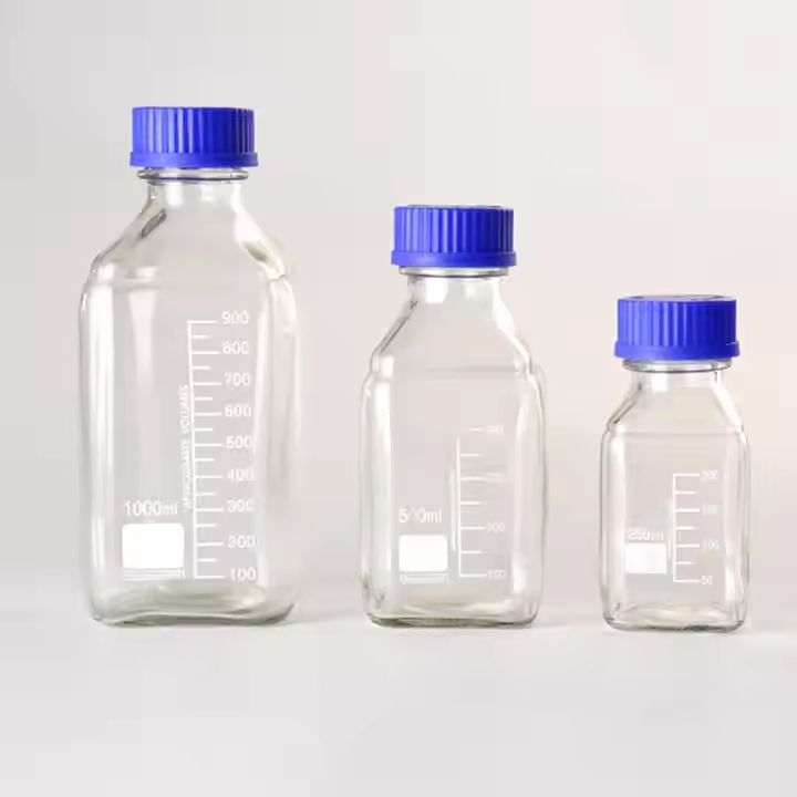 Round Chemical Medicine Reagent Bottle Glass 250ml 500ml 1000ml for Laboratory Use