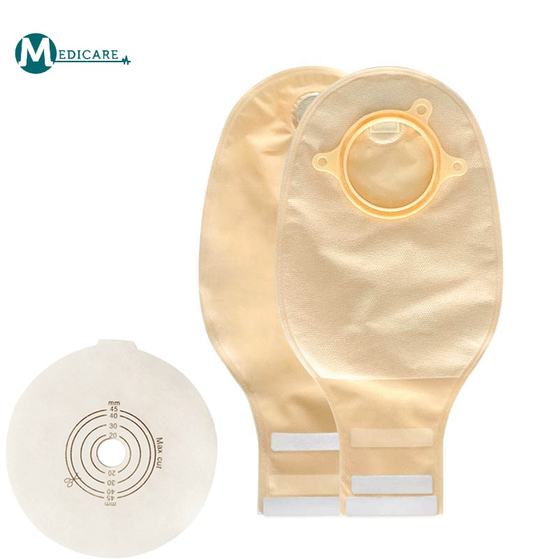 Factory Supply Ostomy Care One-Piece Hydrocolloidal Bottom Plate Can Drain 65mm Twist Tie Colostomy Bag