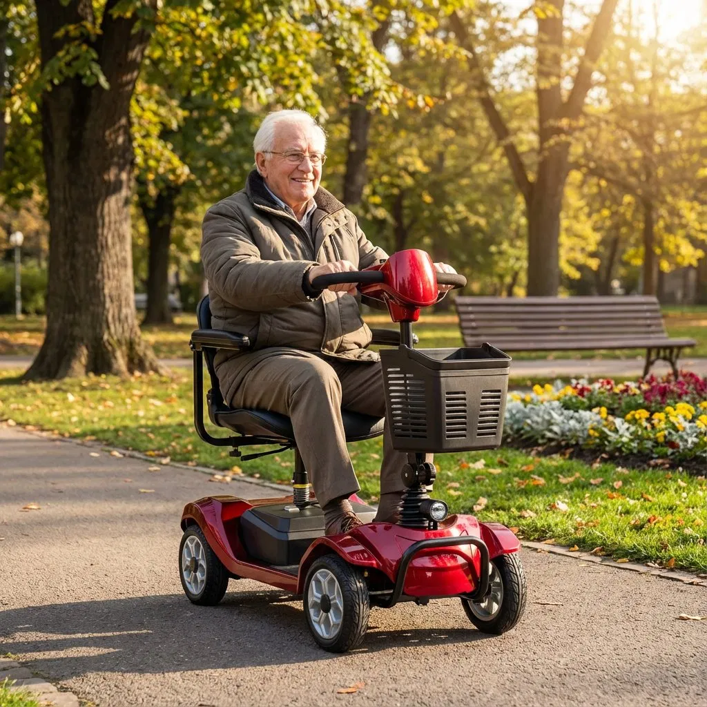 Four-Wheel Mobility Scooter with Stable and Safe Design