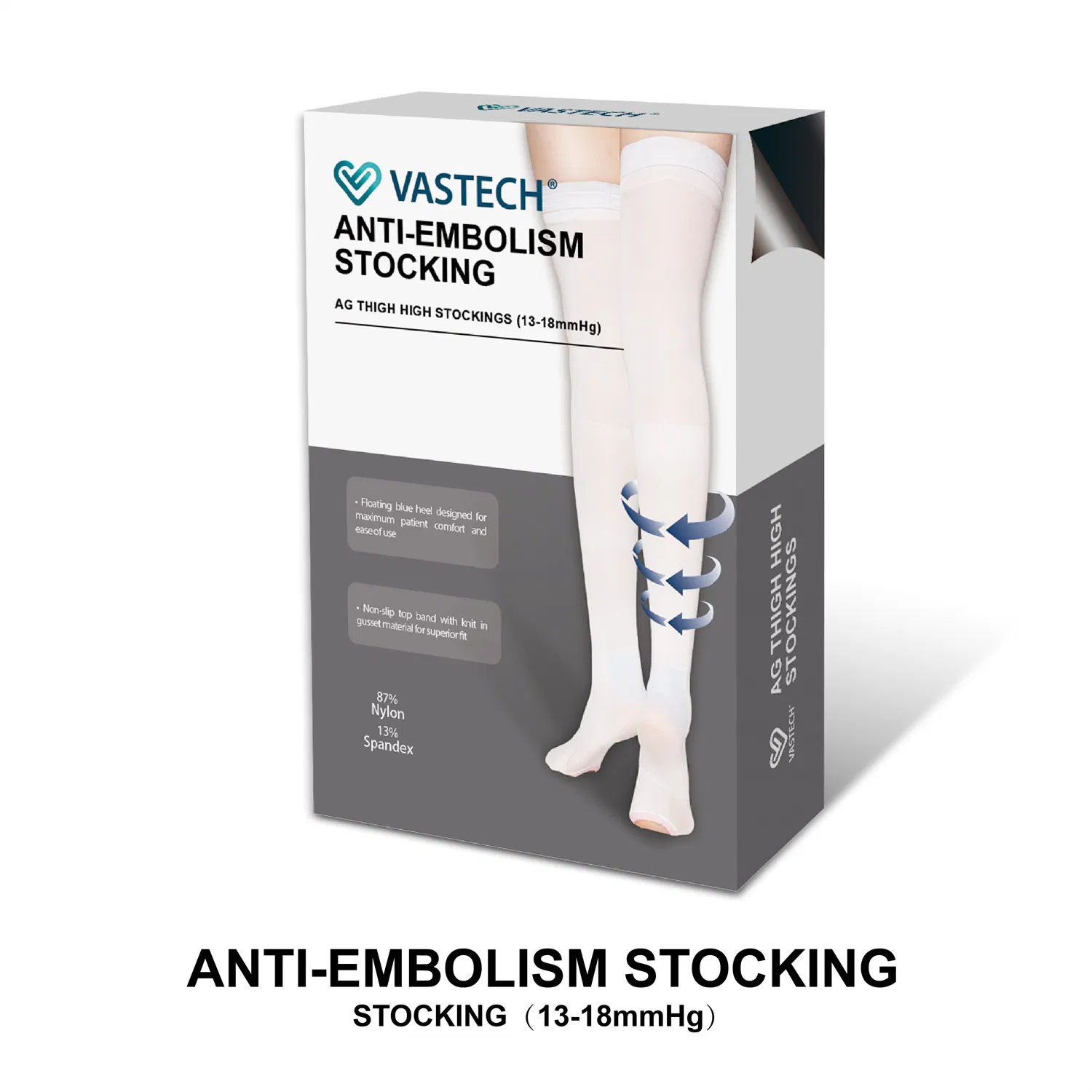 Medical Rehabilitation Therapy Compression Varicose Veins Stockings Open Toe Thigh High Anti-Embolism Stocking