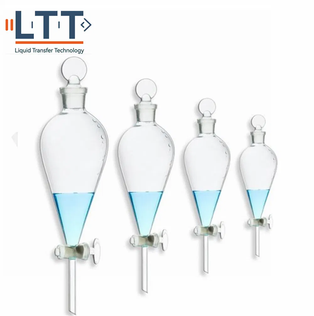 Glass Laboratory Glassware Pear-Shaped Dispensing Funnel 250ml 100ml 500ml Customizable Size