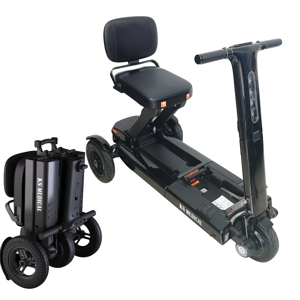 Ksm-908 Handicap Older People 3 Wheel Folding Electric Scooters Scooter 3 Wheel Folding Mobility Scooters for Elderly Disabled