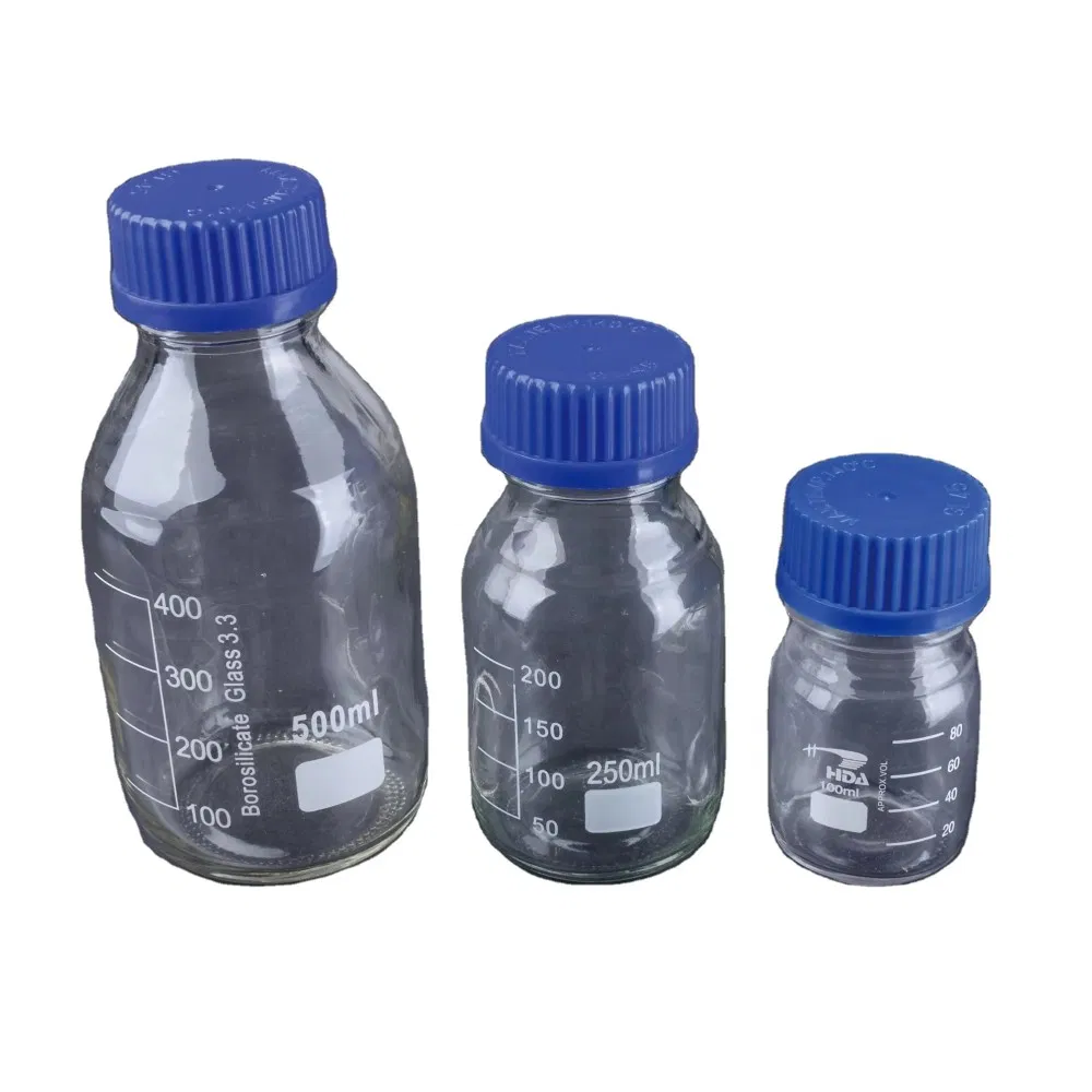 100/250/500/1000ml Borosilicate Bottles Chemical Reagent Glass Bottle Clear Laboratory Glassware