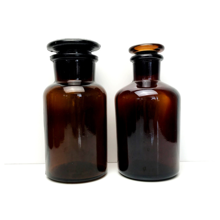 500ml Wide Mouth Glass Stopper Amber Laboratory Reagent Bottles