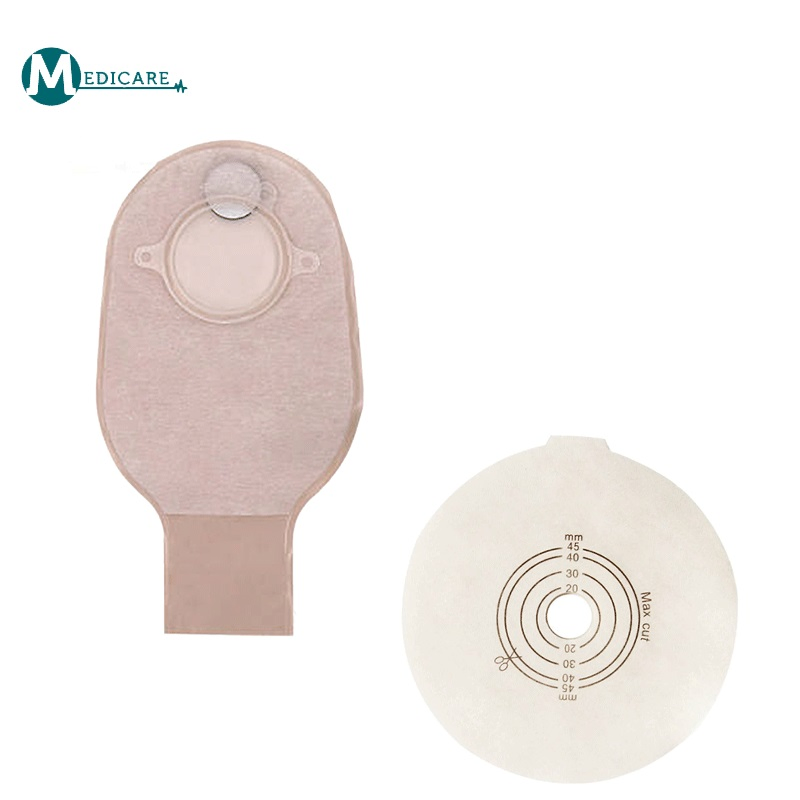 Manufacturer OEM Factory Supply Medical Consumables One Piece Adhesive Disposable Spunlace Drainable Stoma Care Clamp Ostomy Bag