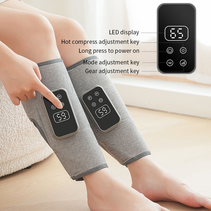 2025 New Arrival Wireless Air Compression Calf Massager - Heat &amp; Pressure Therapy for Leg Relaxation
