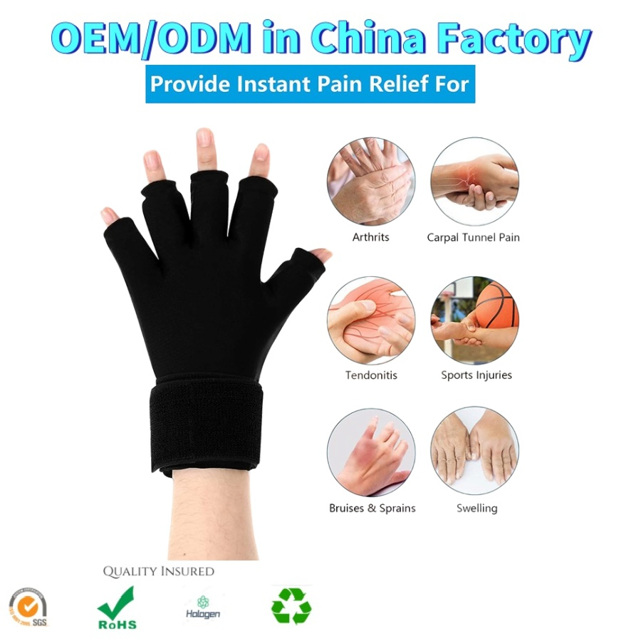 Hot Cold Therapy Wrist Wrap Compression Finger Arthritis Gel Hand Ice Pack Glove