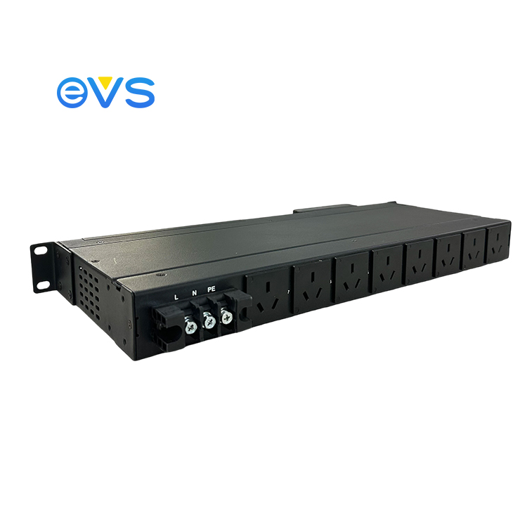 Rack Mount EVSPOWER EVS16S-8P 16A 48V 8-Socket IP20 Distribution Box with SNMP Switch for Network Cabinet