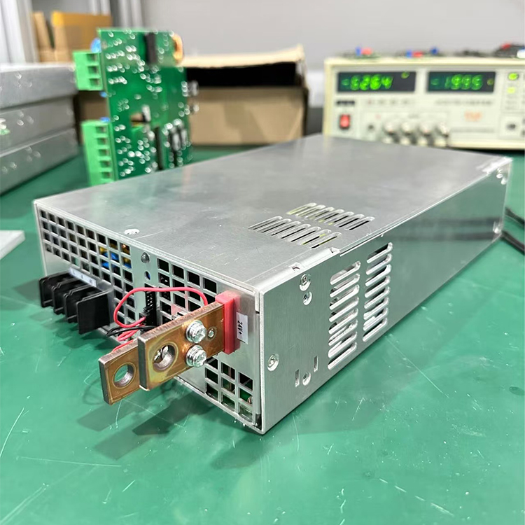 24V 100A 2400W AC-DC Switching Power Supply 94% PFC Efficiency Forced Air Cooling Multiple Protections Single