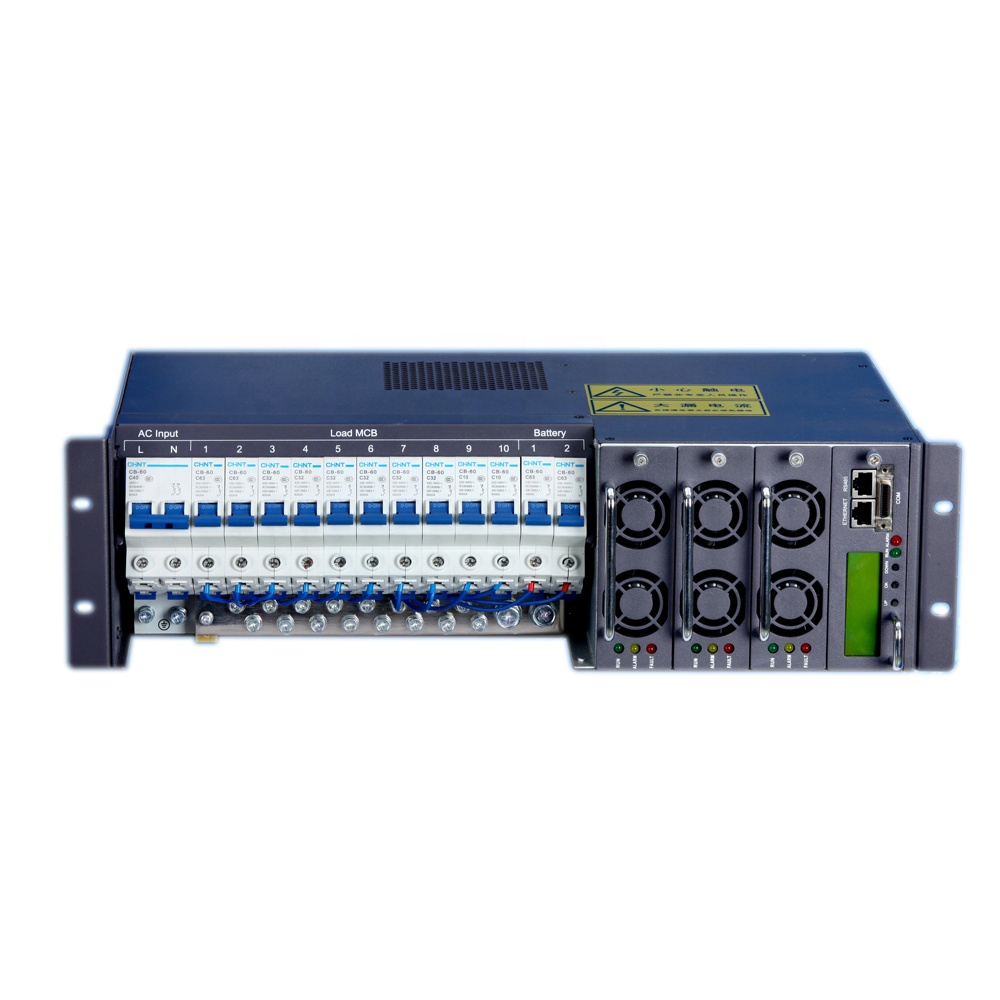 48V DC PoE UPS with Single Output 30-400A 220V/380V Input 50/60Hz DIN Rail Mount for Telecommunications Industry Applications