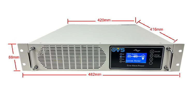 19" Rack Mount Telecom Automotive Pure Sine Wave Inverter LCD Display 3KVA 48V 110 220V DC AC Single Phase 91% Home Industrial