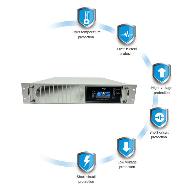 EVSPOWER 2KVA Single-Phase Modular Telecom Inverter 48V 220V Pure Sine Wave DC AC Power Inverter Rack Industrial Use 95%