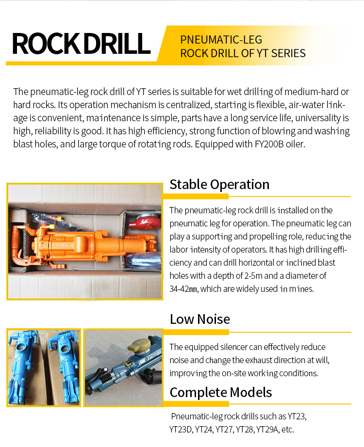 YT28 Pneumatic Rock Drill Construction