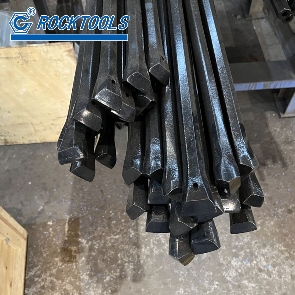 Mining Pneumatic Integral Drill Rod H22 Chromium Forged Chisel Steel Bar for Quarry Ore Drilling