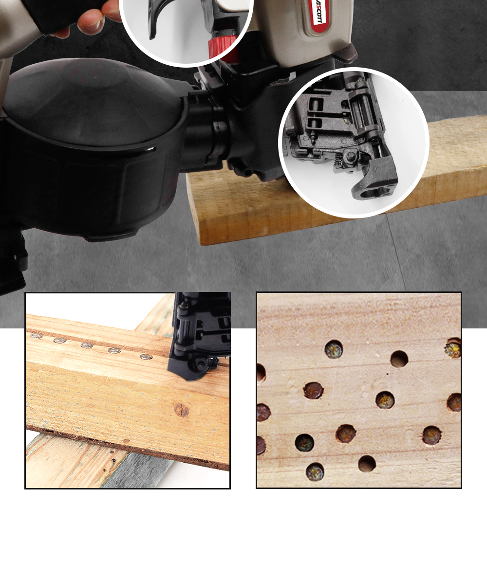 CRN45 Pneumatic Construction Coil Nail Gun Detail Shot 2