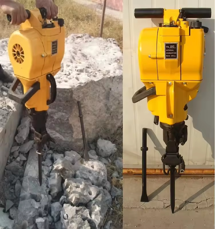 QIYUN YN27C Full Hydraulic Small Technical Gasoline Rock Drill Handheld Drilling Jumbo Boomer With Drifter for Tunnel Rock Drill