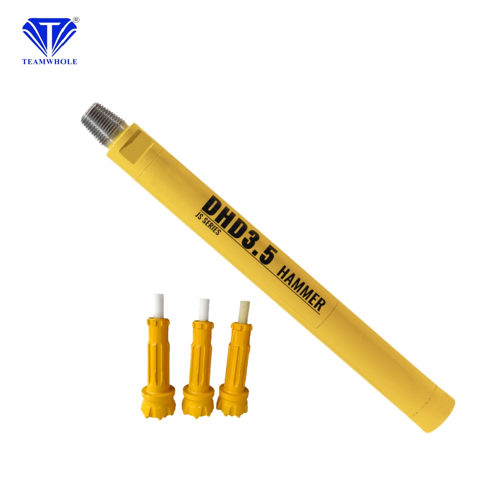 TEAMWHOLE DHD3.5 90mm DTH Hammer Drill Bit Rig Tools With Pump Engine &amp; Gear For Well Drilling Quarry Blasting Hole