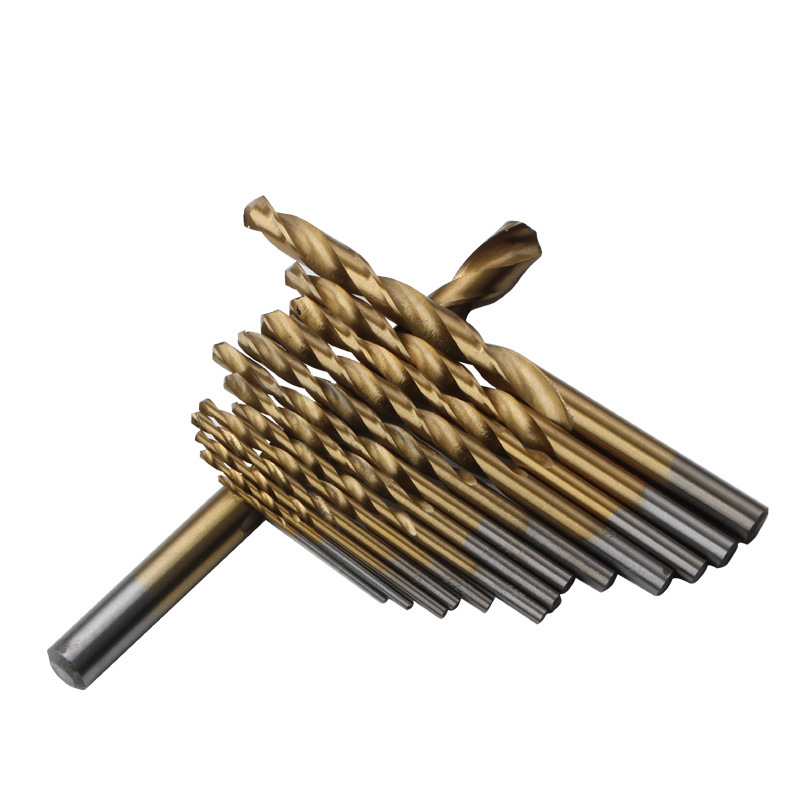 DIN338 Fully Ground HSS Titanium Finished Twist Drill Bit For Stainless Steel Metal Drilling