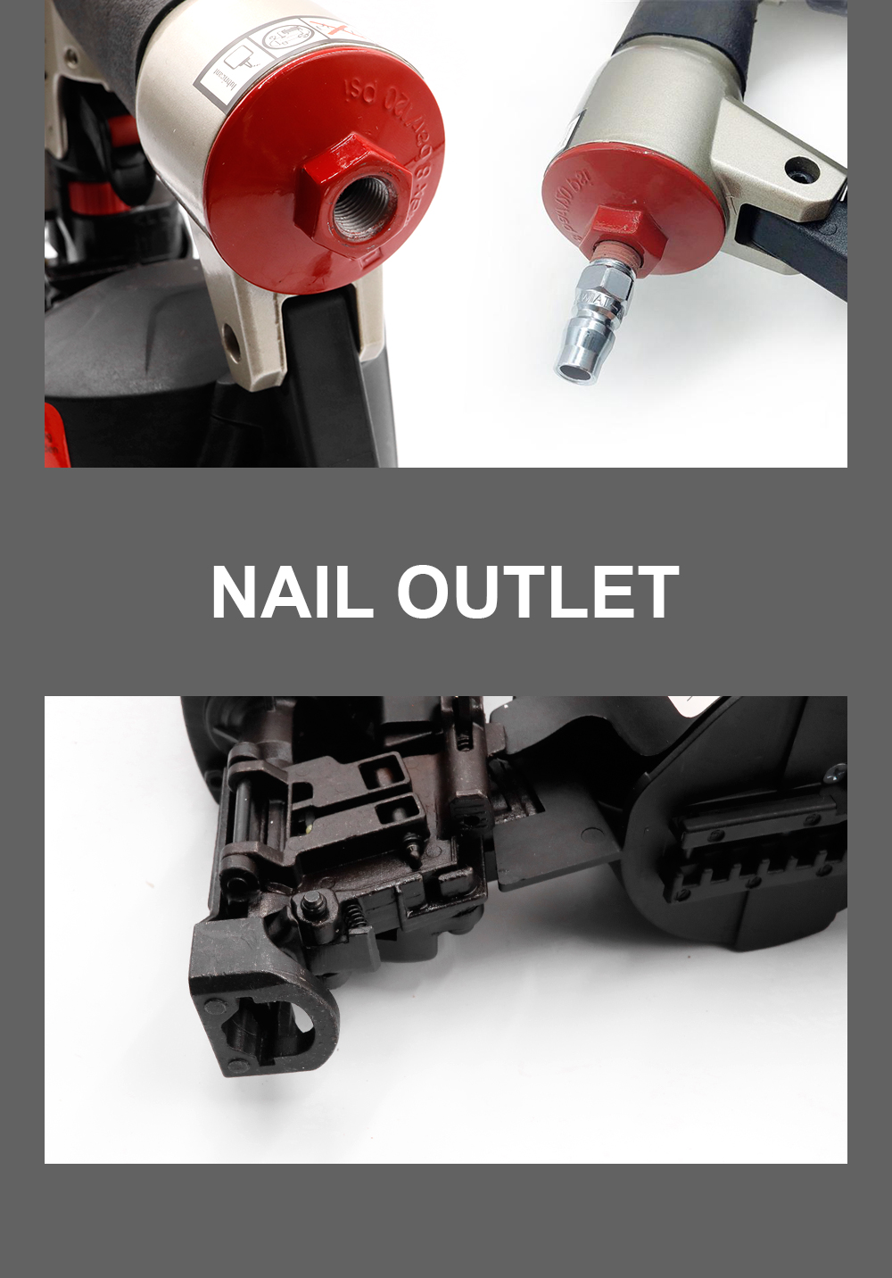 CRN45 Pneumatic Construction Coil Nail Gun Detail Shot 7
