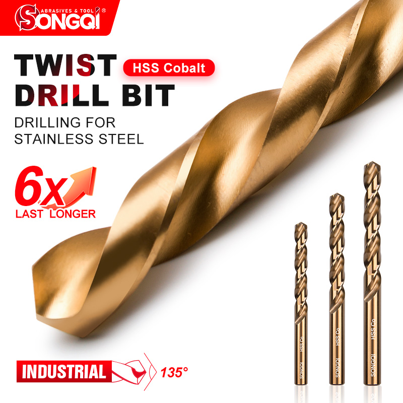 Industrial Grade German HSS M35 Cobalt 5% Parallel Coated Twist Drill For Stainless Steel/Steel/Metal Brocas Helicoidal