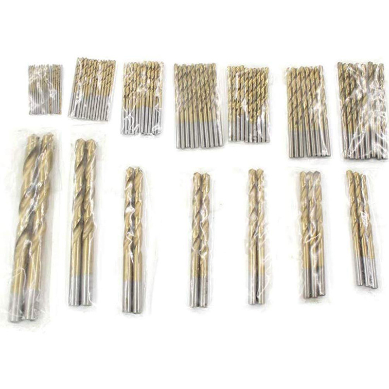 DIN338 Fully Ground HSS Titanium Finished Twist Drill Bit For Stainless Steel Metal Drilling