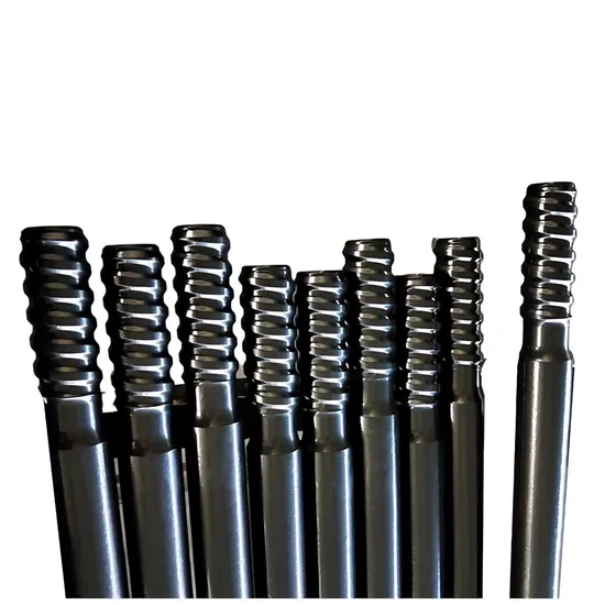 Tapered Drill Steel for Rock Anchoring and Grouting in Underground Excavations with Integral Shank Design for Quick Bit Changes