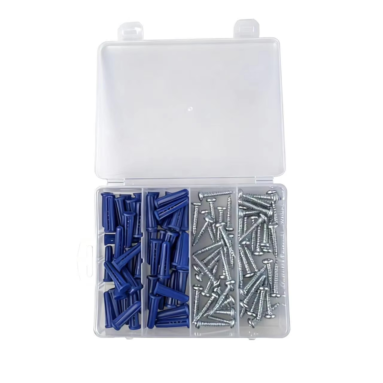 Expansion Anchors Set Plastic Universal Screwdriver Set Flat Head Open Bolt Self Drilling Screws Concrete &amp; Drywall Tool Set