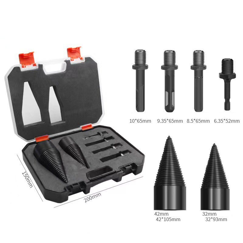 6-Piece Hand Operated OEM Detachable Log Splitter Drill Bit Set Heavy-Duty Carbon Steel Screwdriver Bit Driver