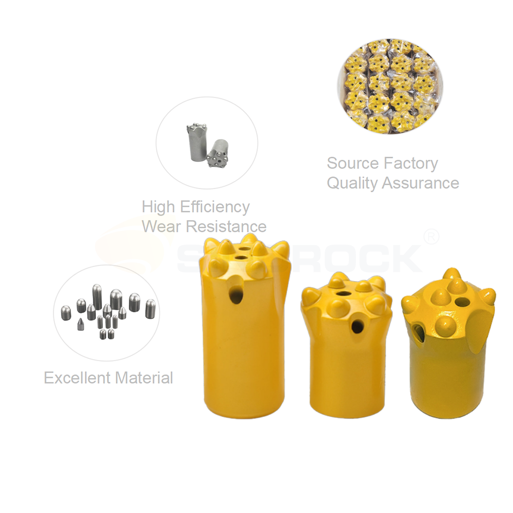 High Quality Carbide Tapered Button Drill Bit Broca Rock Drill 7 11 12 Degree Top Hammer Rock Drilling Bit
