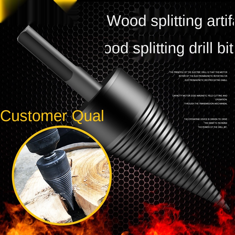 4pcs High-Speed Twist Drill Bit Removable Firewood Log Splitter Woodworking Bits Premium Drill Bits for Wood Splitting