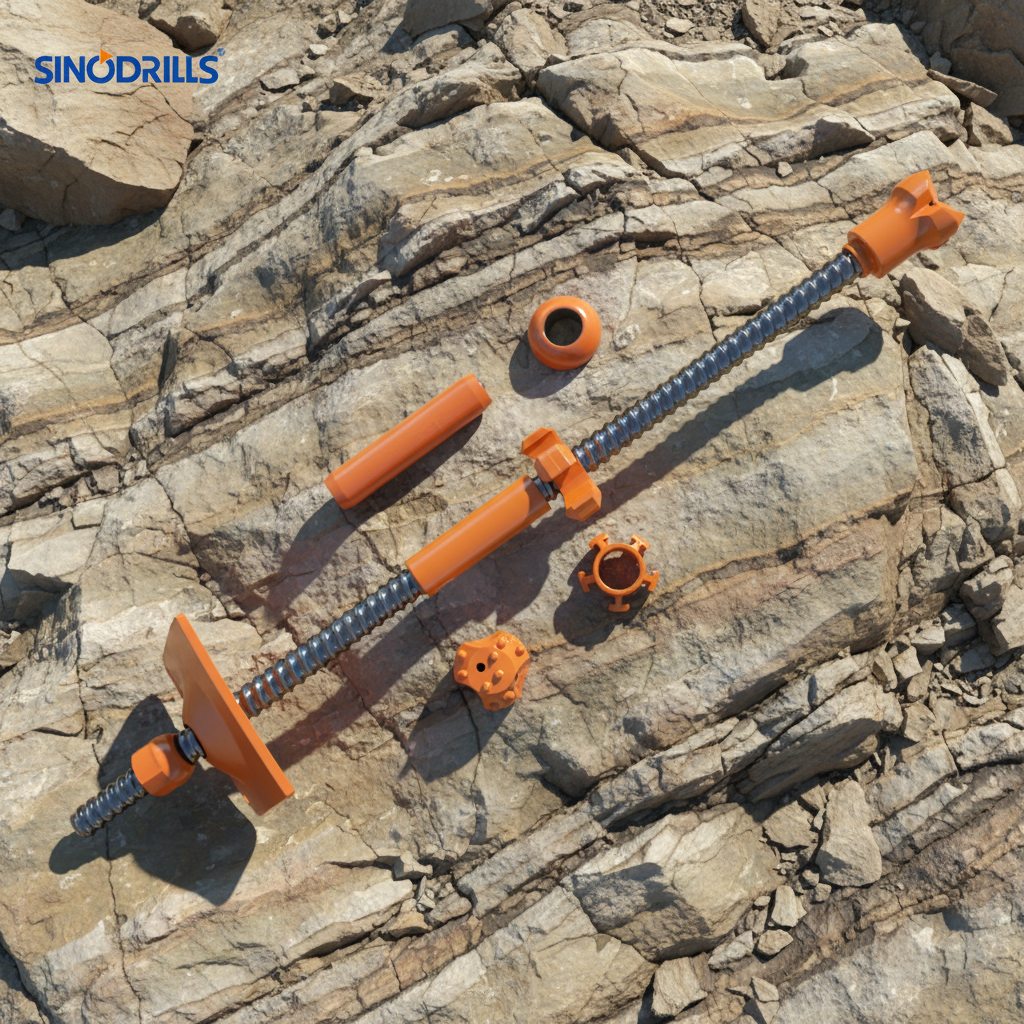 Soil Nailing Tools Galvanized Grouting Hollow Anchor Bar Rock Bolt Installation Procedure