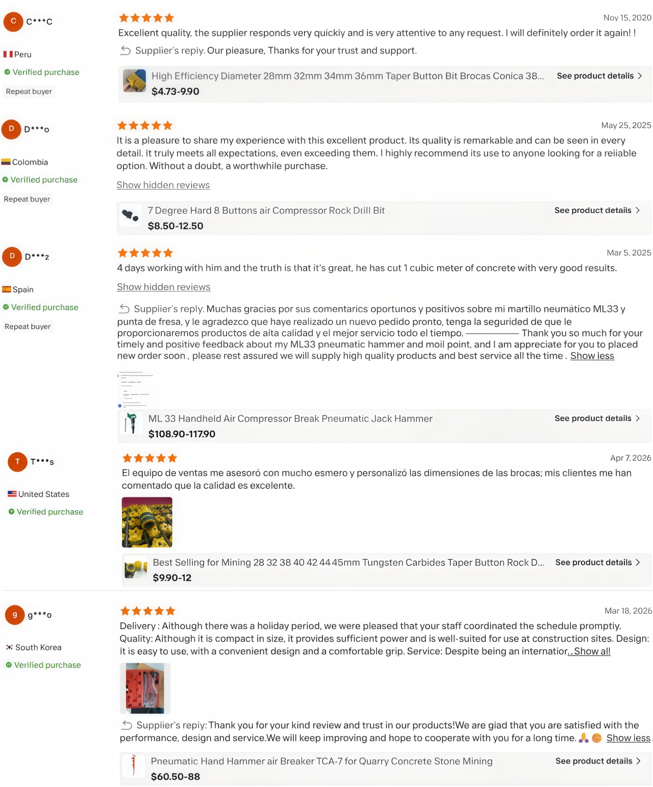 Featured Products Specs