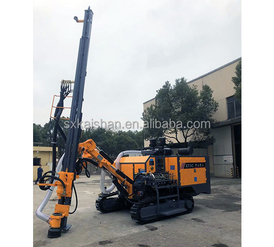 Mining Diesel Automatic Crawler DTH Rock Blasting Drilling Rig With Engine And Air Compressor Model Kt5