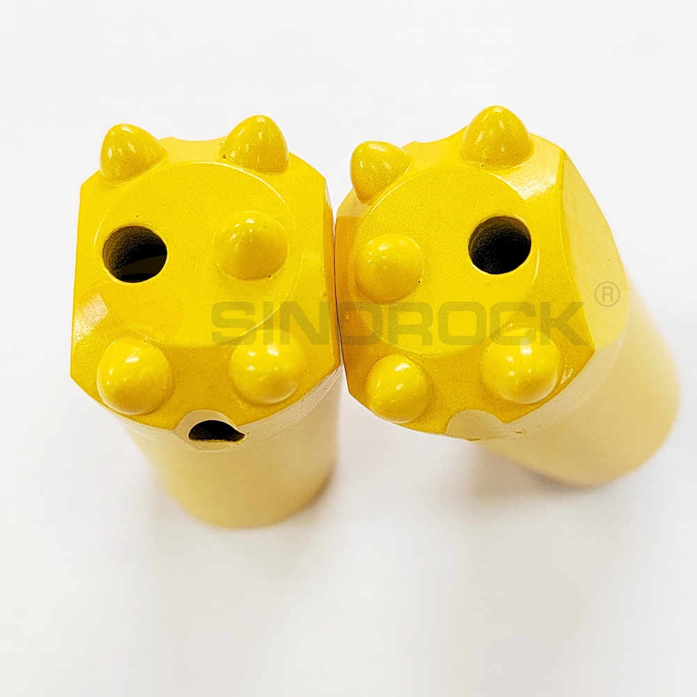 7/11/12 Degree Tapper Button Drill Bit 34mm-40mm Carbon Steel Rock Drilling Tools For Coal Mining Forged Processing