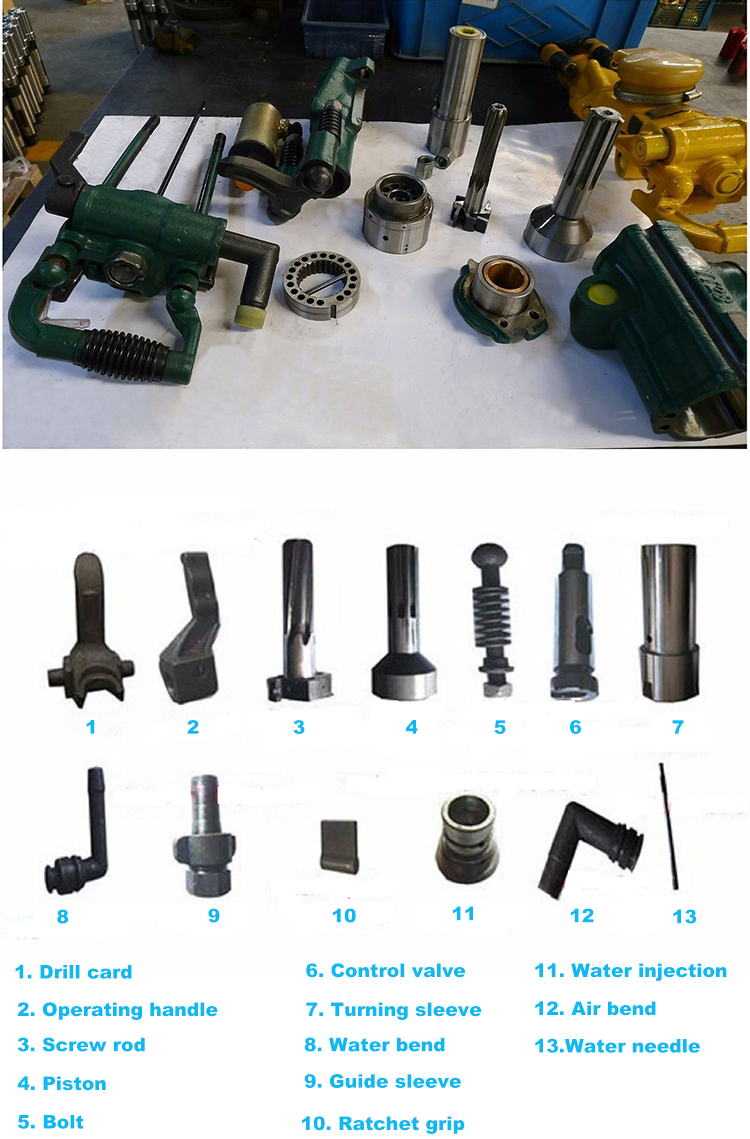 YT Pneumatic Gear Jack Hammer Air Leg Rock Drill
