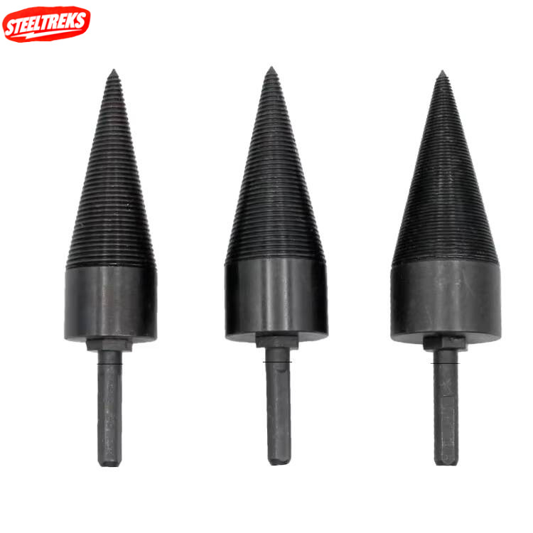 Hot Power Tool Drill Bits Heavy Duty Removable Firewood Log Splitter Drill Bits Cone Driver for Woodworking Top Selling Product