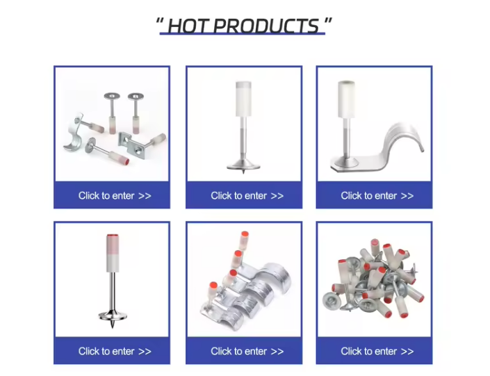 Mini Integrated Steel Roofing Nails Smooth Silent Fire Pipe Clip Hook Ceiling Concrete Fixing Pneumatic Fasteners