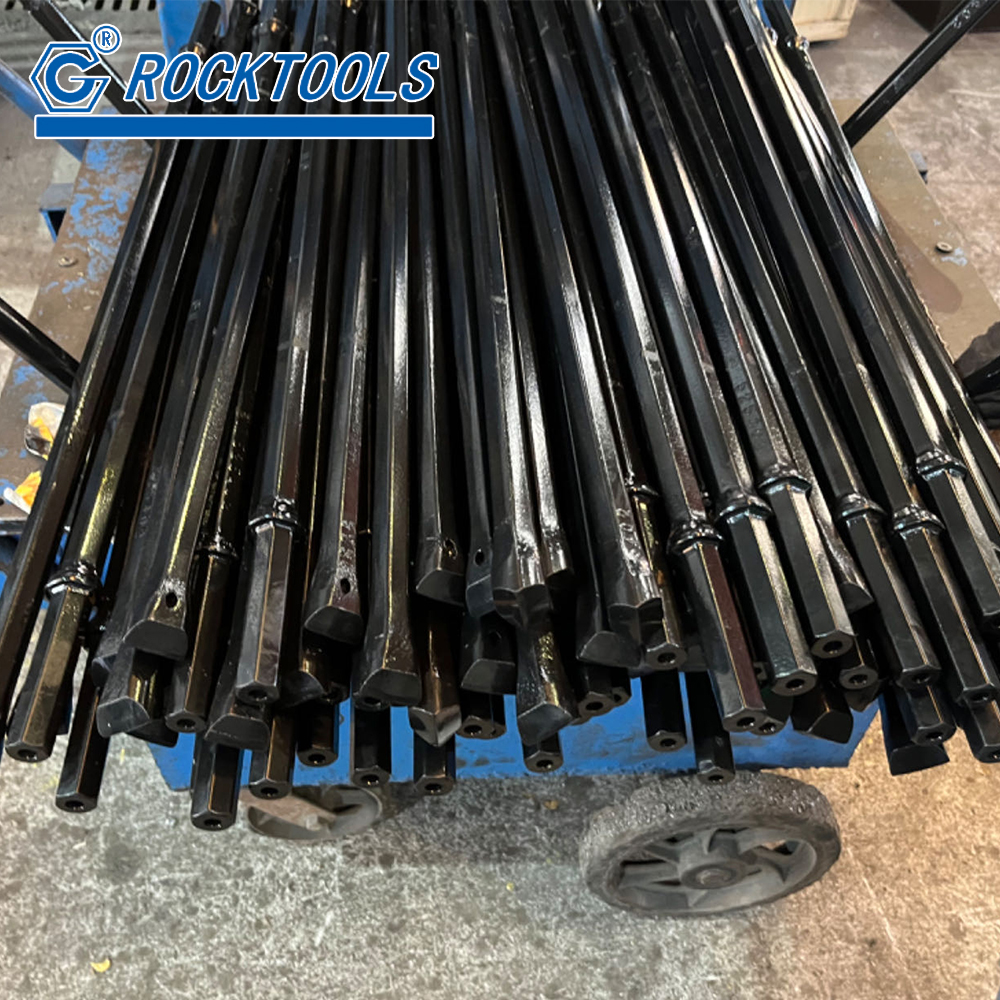 Mining Pneumatic Integral Drill Rod H22 Chromium Forged Chisel Steel Bar for Quarry Ore Drilling