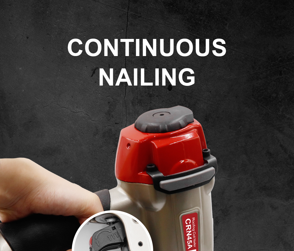 CRN45 Pneumatic Construction Coil Nail Gun Detail Shot 1